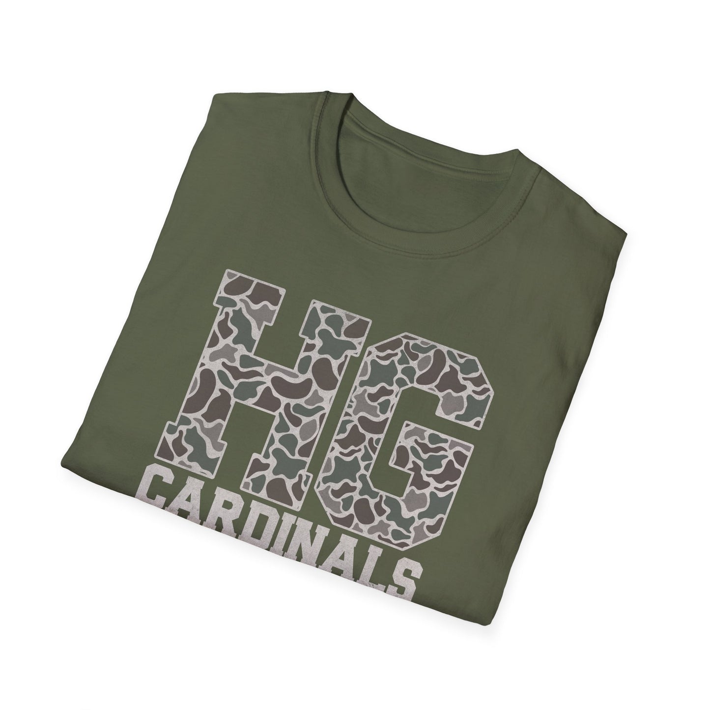 Old School Camo Distressed - Unisex Softstyle T-Shirt