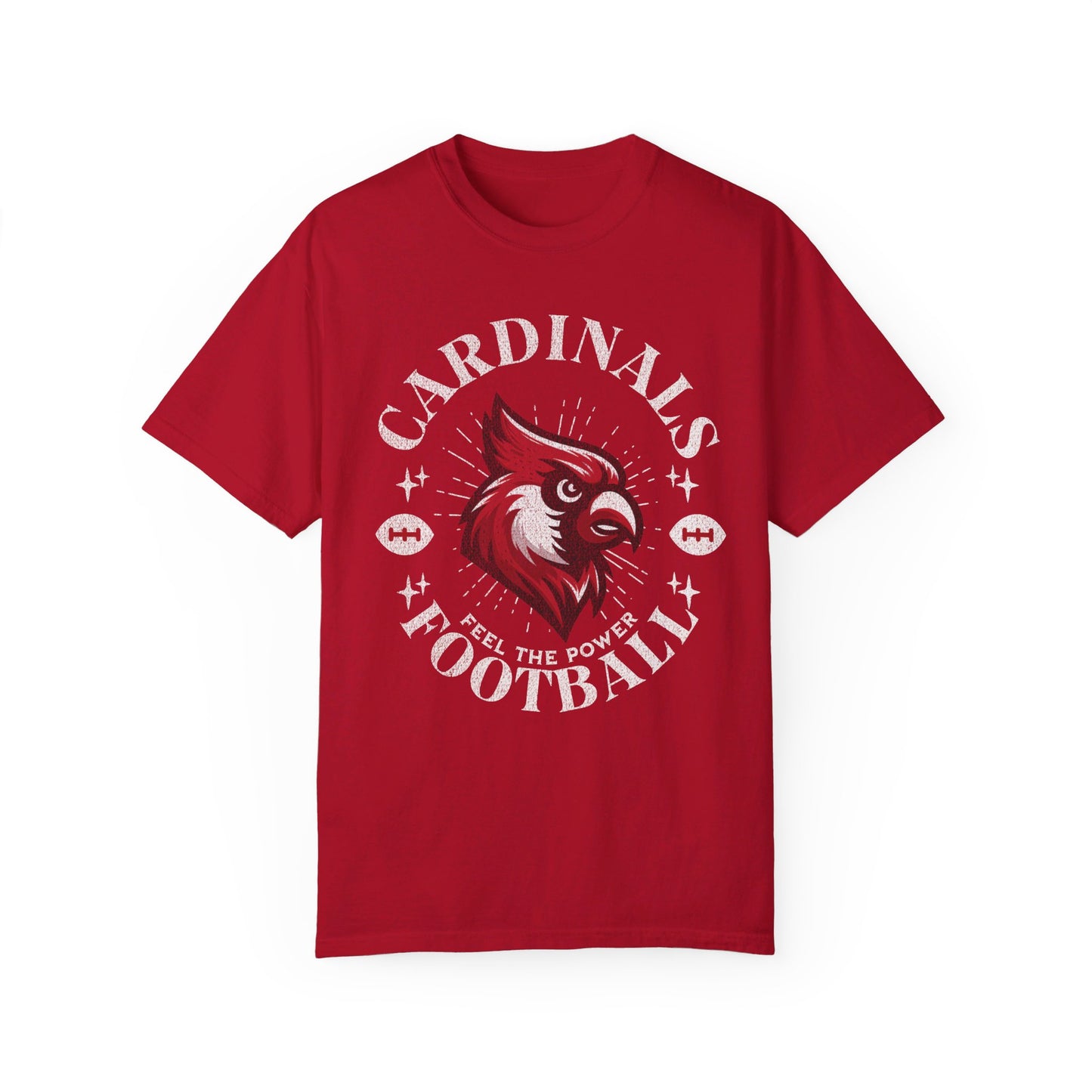 Cardinal Football Distressed - Comfort Colors T-shirt