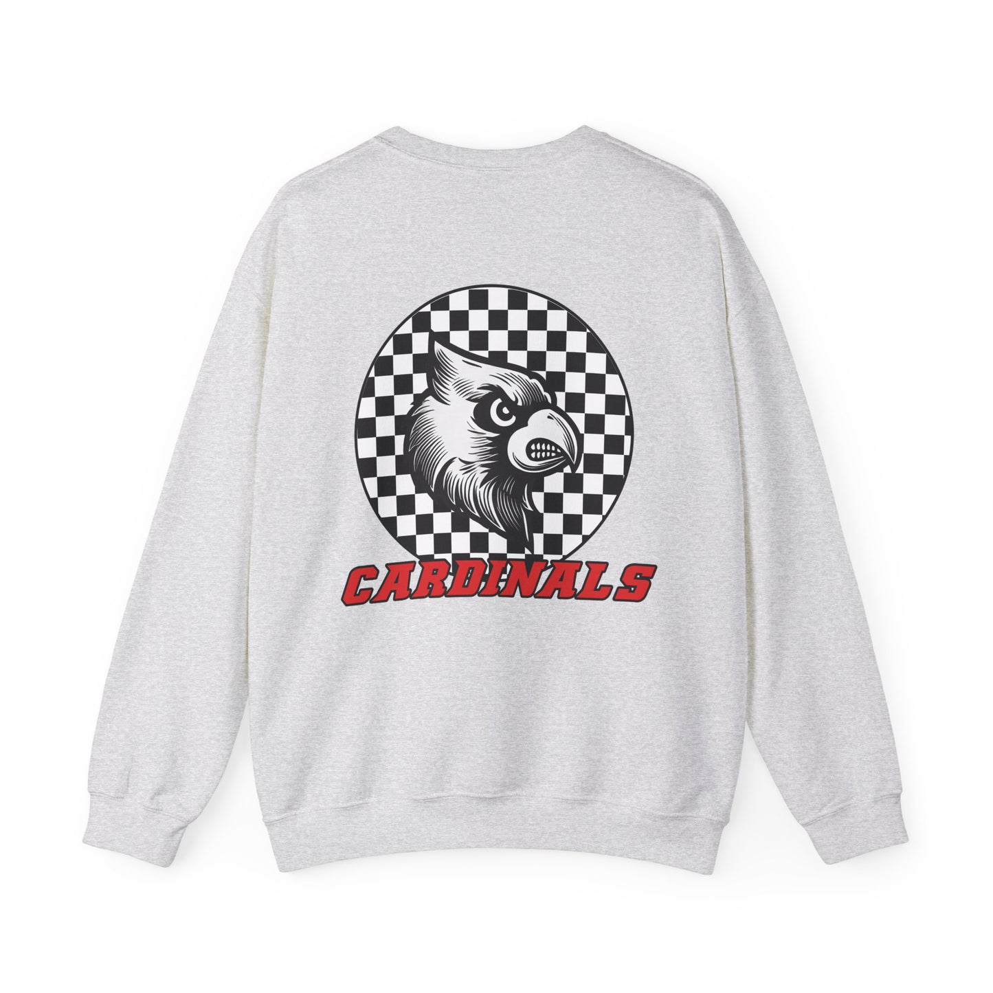 Black and White Checkered Cardinal - of Unisex Heavy Blend™ Crewneck Sweatshirt