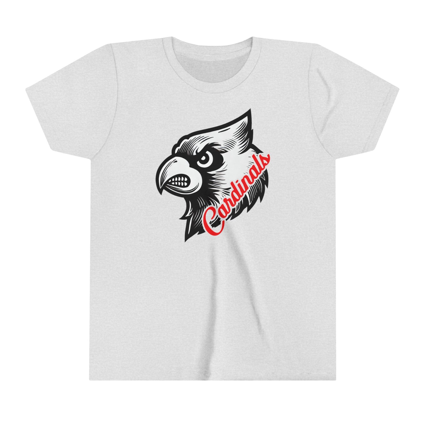 Black and White Cardinal Inset Text - Bella + Canvas Youth Tee
