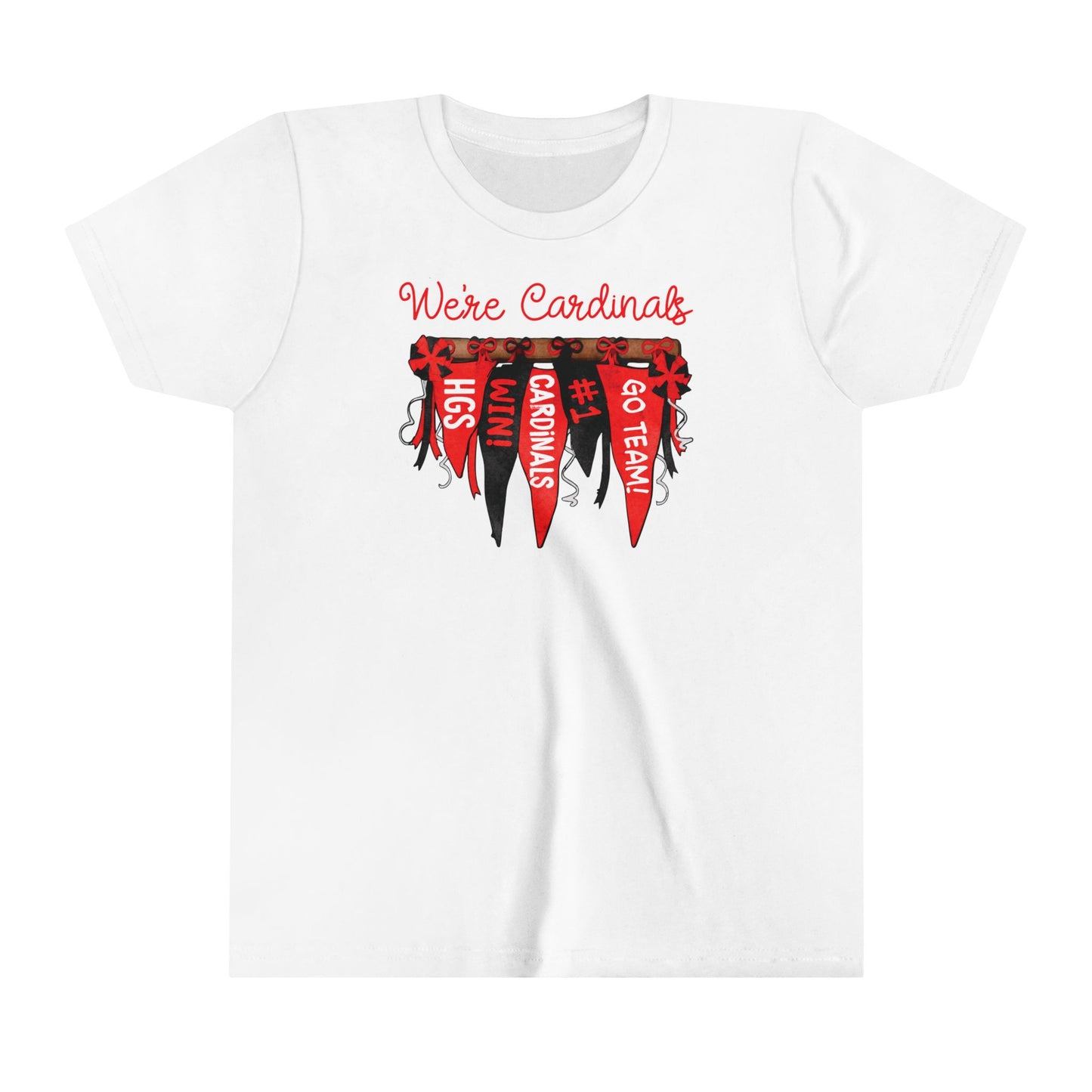Cardinals Pennant Banner- Bella + Canvas Youth Tee