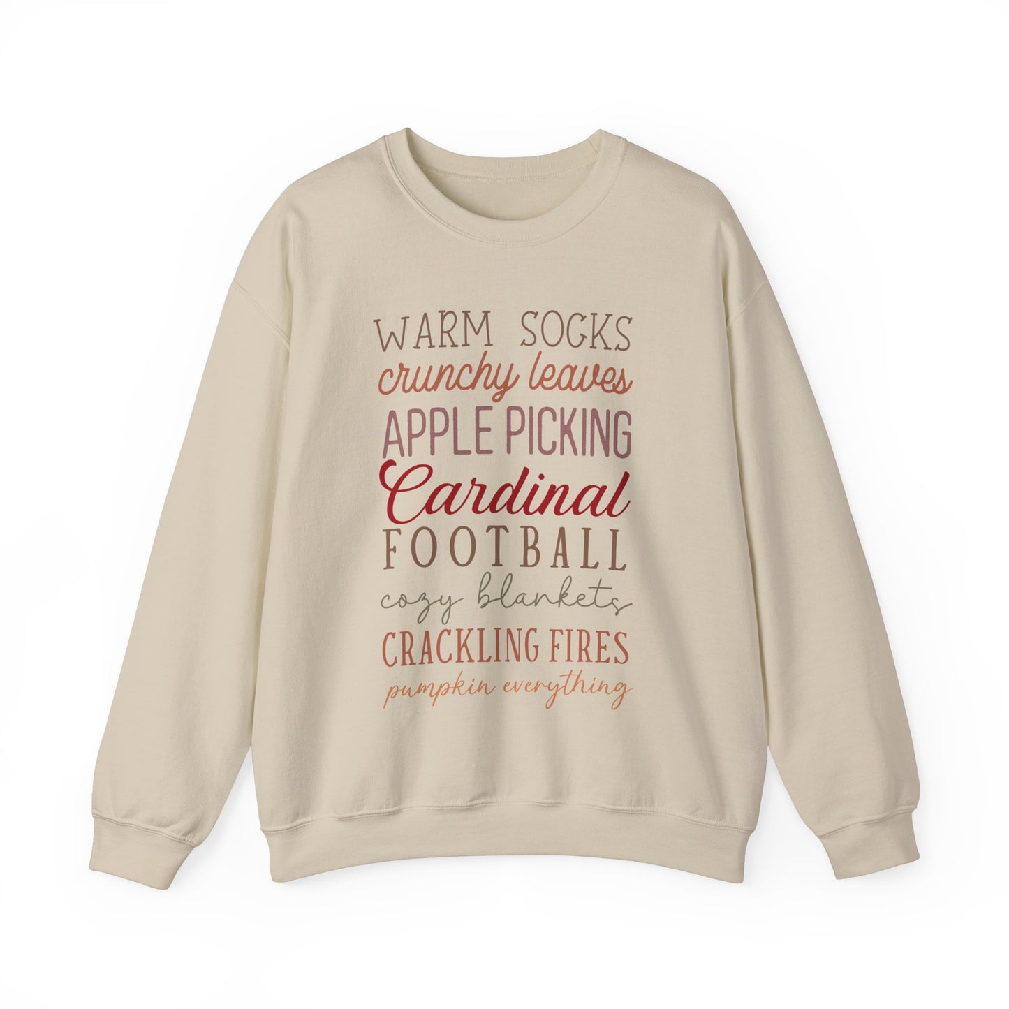Fall Sayings Cardinal Football - Unisex Heavy Blend™ Crewneck Sweatshirt