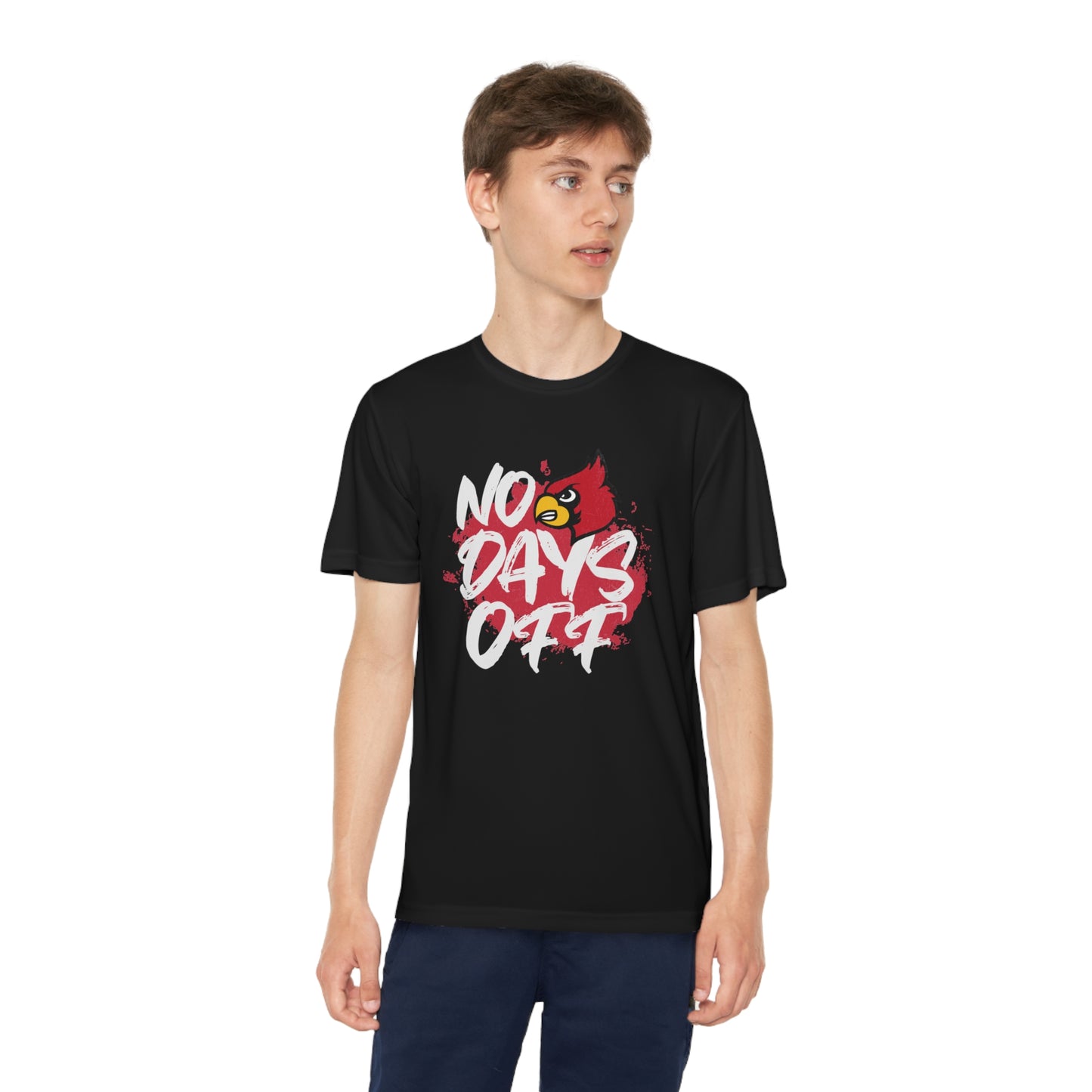 No Days Off Cardinal - Youth Sport-Tek® Competitor™ Tee
