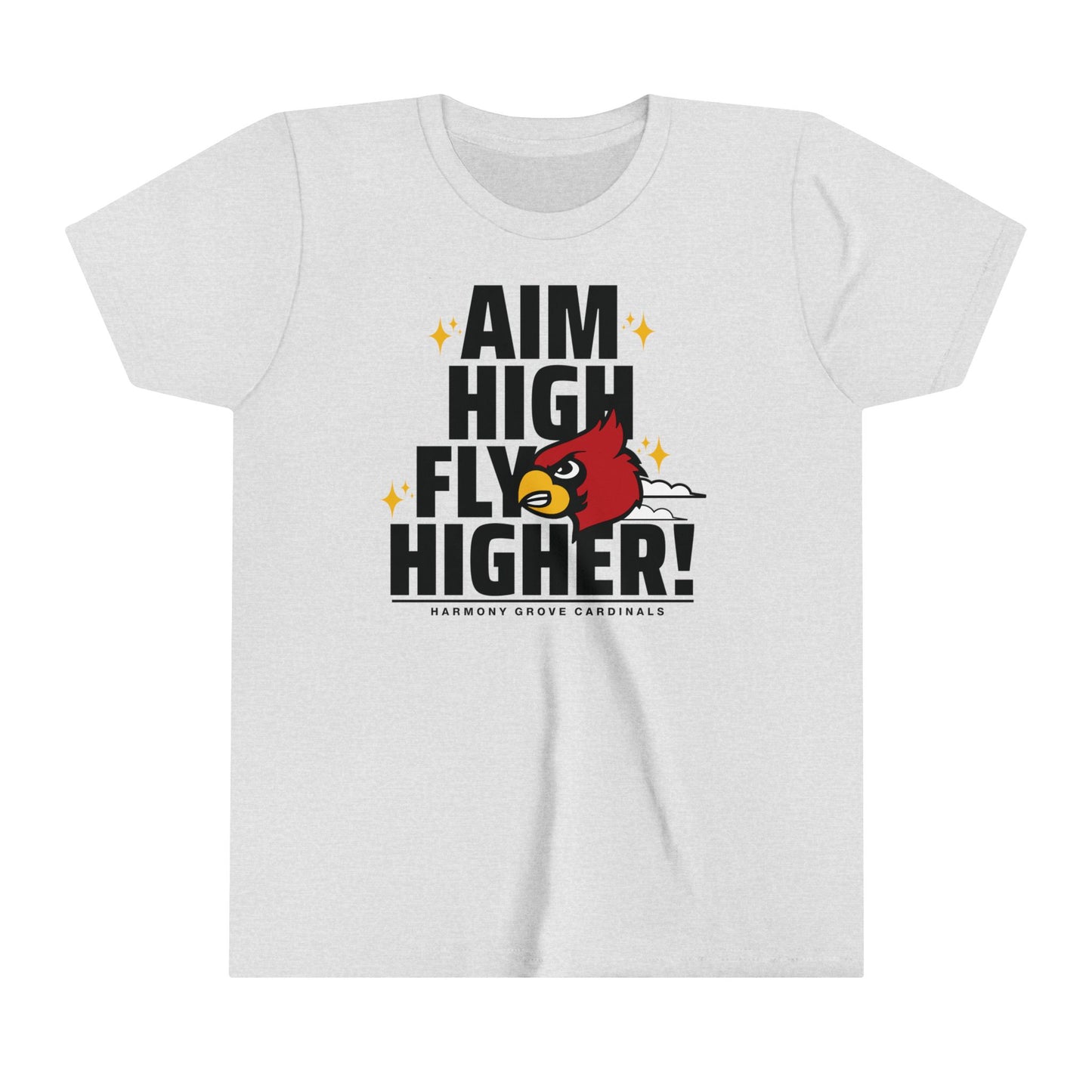 Aim High Fly Higher Cardinal - Bella + Canvas Youth Tee
