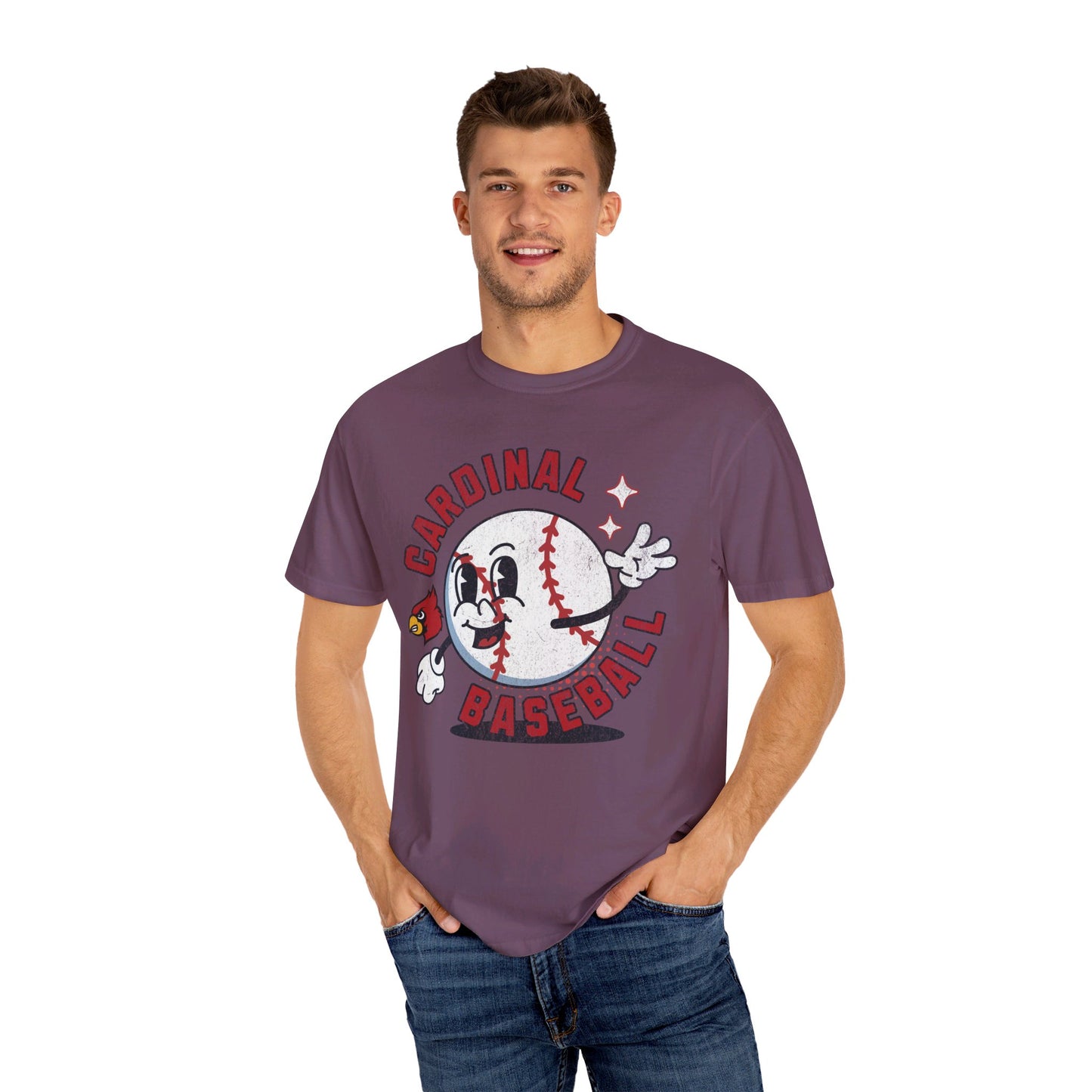 Retro Cardinal Baseball - Comfort Colors T-shirt