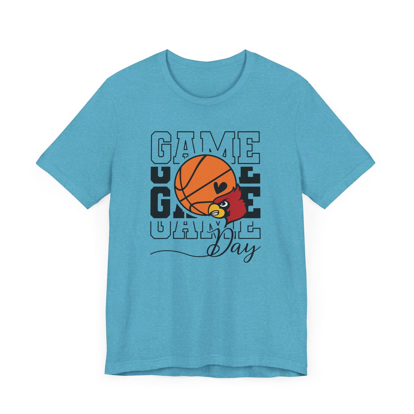 Cardinal Game Day Basketball - Bella + Canvas Short Sleeve Tee