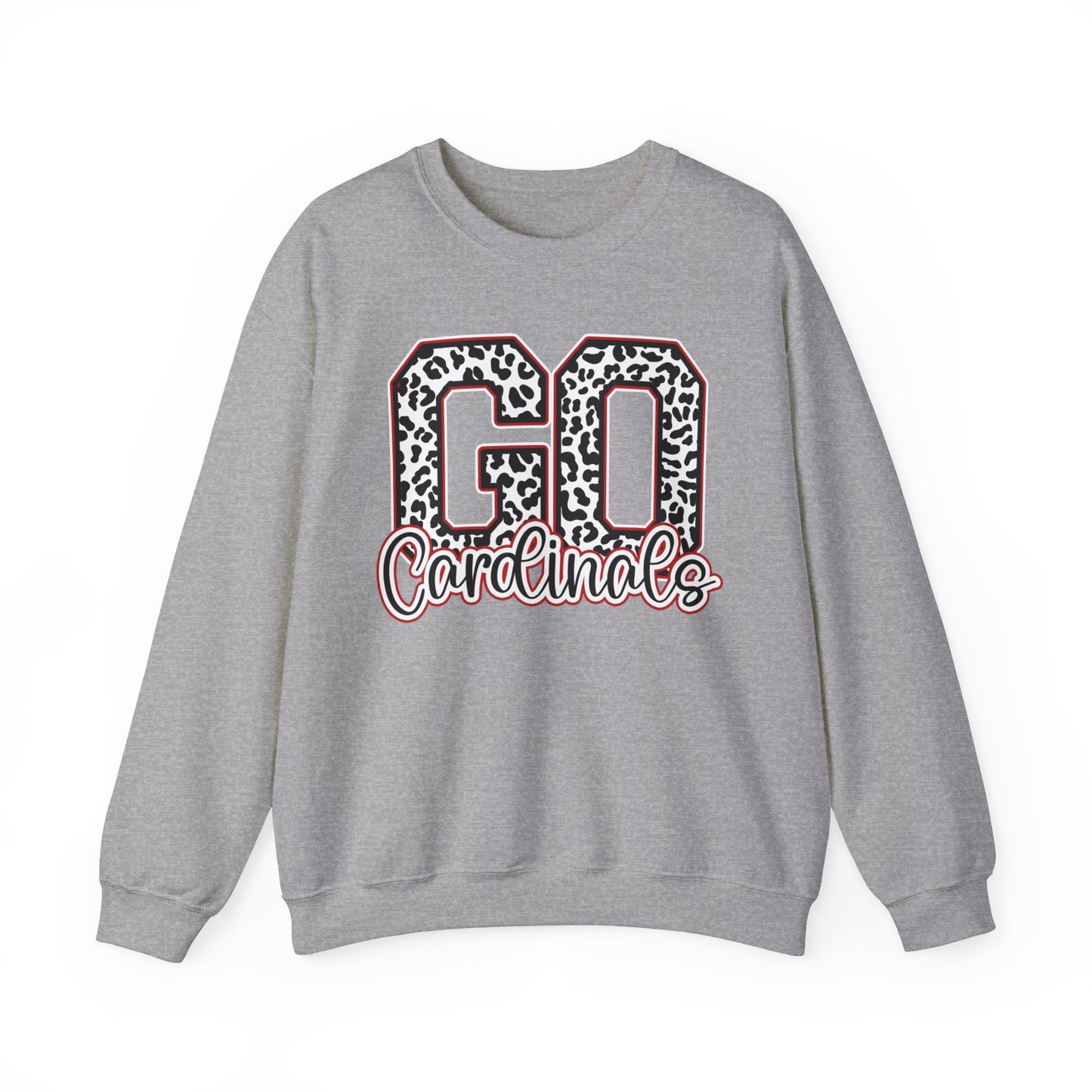 Go Cardinals Leopard Letters - Unisex Heavy Blend™ Crewneck Sweatshirt