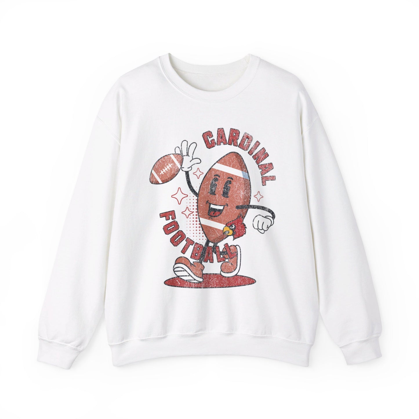 Retro Cardinal Football - Unisex Heavy Blend™ Crewneck Sweatshirt
