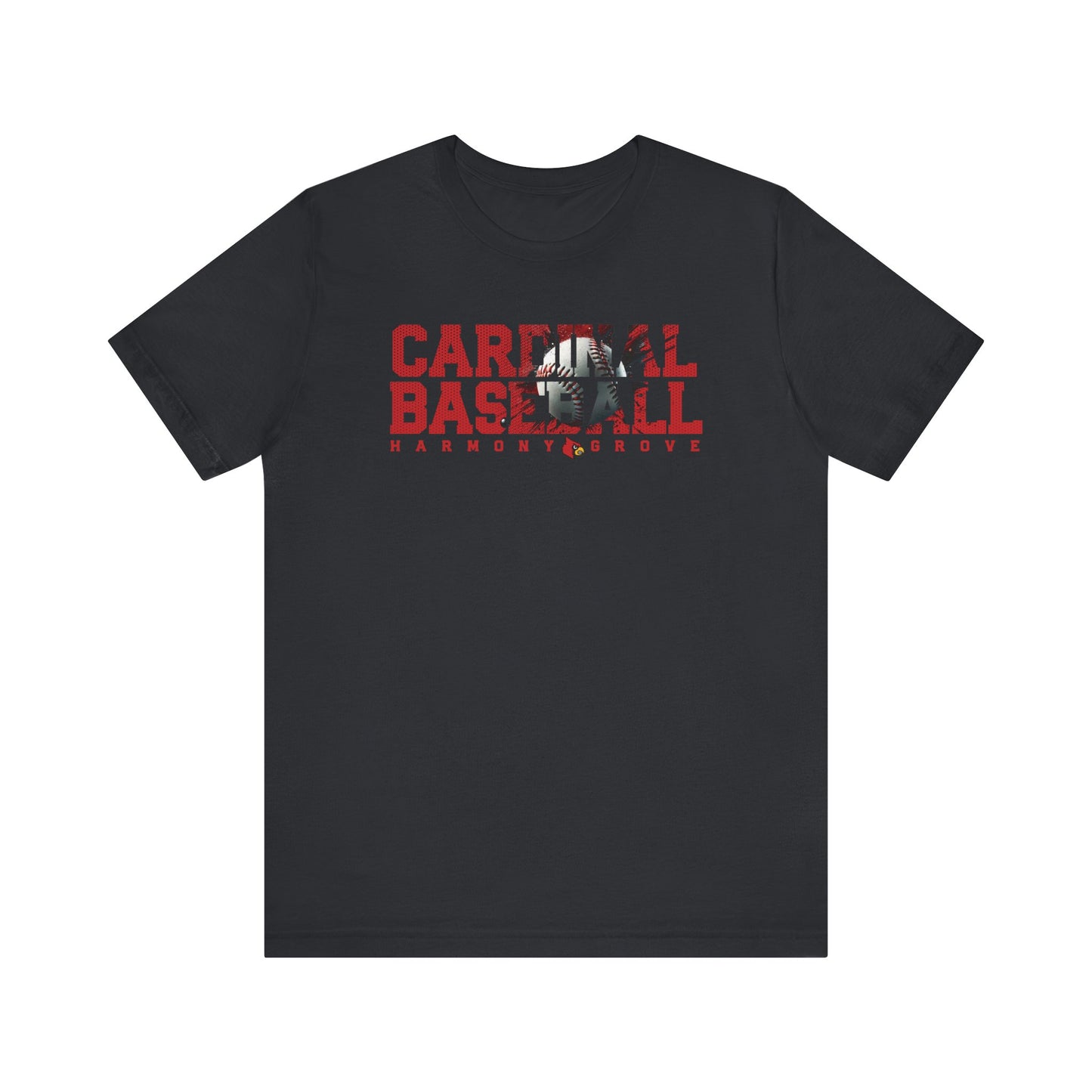 Cardinal Baseball Harmony Grove - Bella + Canvas Short Sleeve Tee