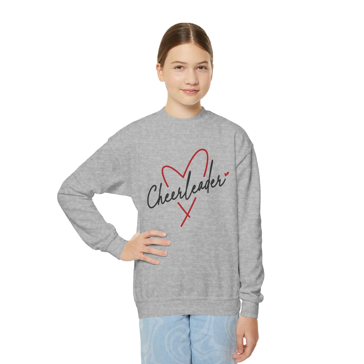 Cheerleader Heart - Youth Crew Sweatshirt