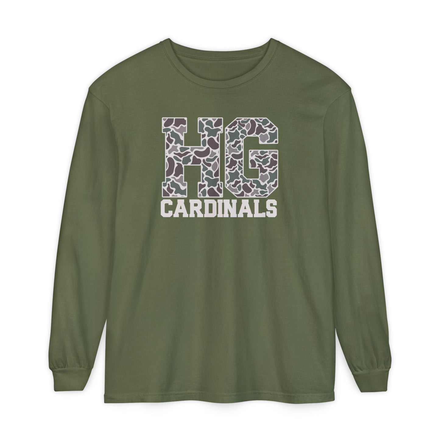 Old School Camo HG Cardinals - Comfort Colors Long Sleeve T-Shirt