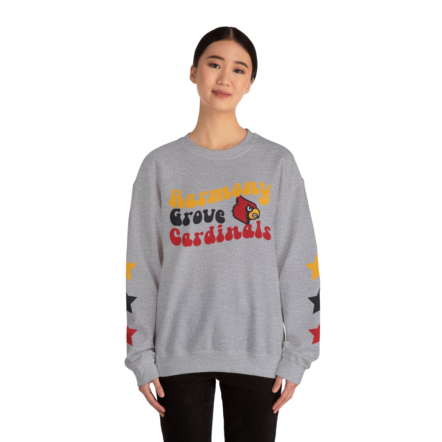 Harmony Grove Cardinals Star Sleeves - Unisex Heavy Blend™ Crewneck Sweatshirt
