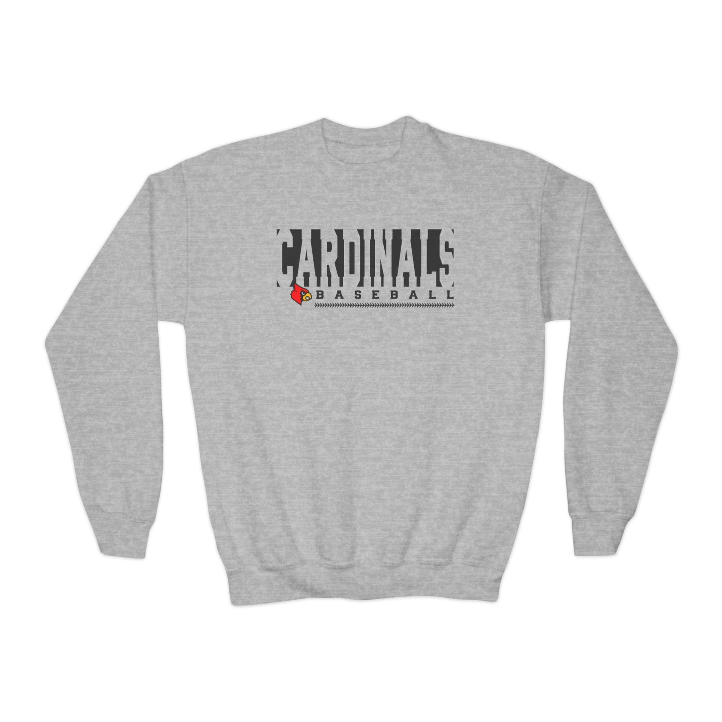 Cardinals Baseball Inset Text - Youth Crew Sweatshirt