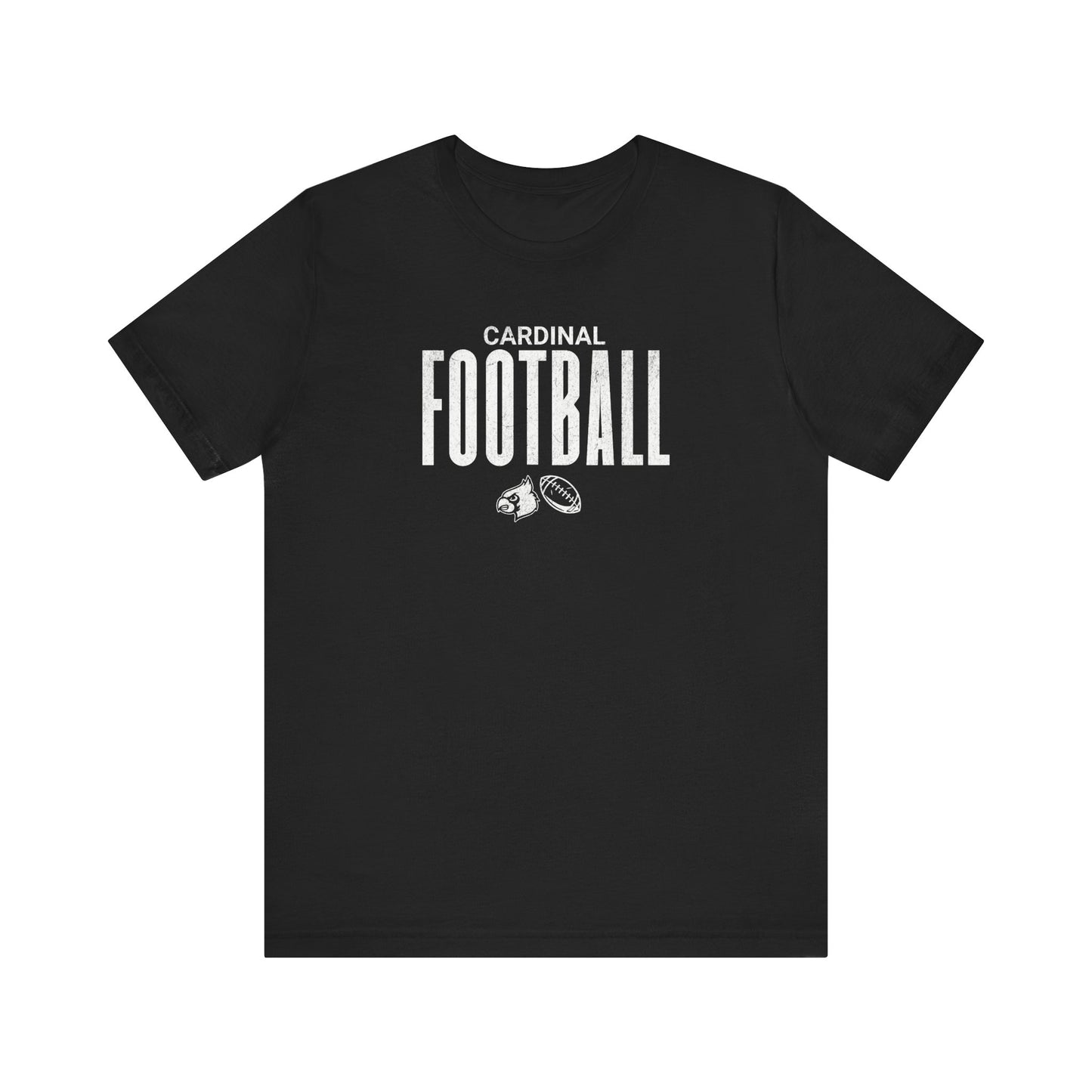Vintage Cardinal Football - Bella + Canvas Short Sleeve Tee