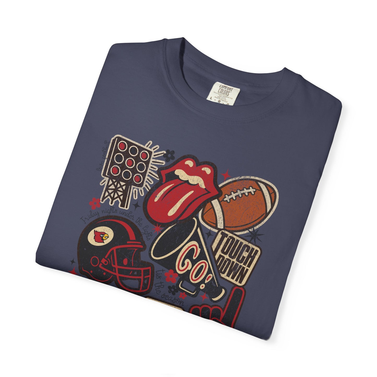 Cardinal Football Collage - Comfort Colors T Shirt