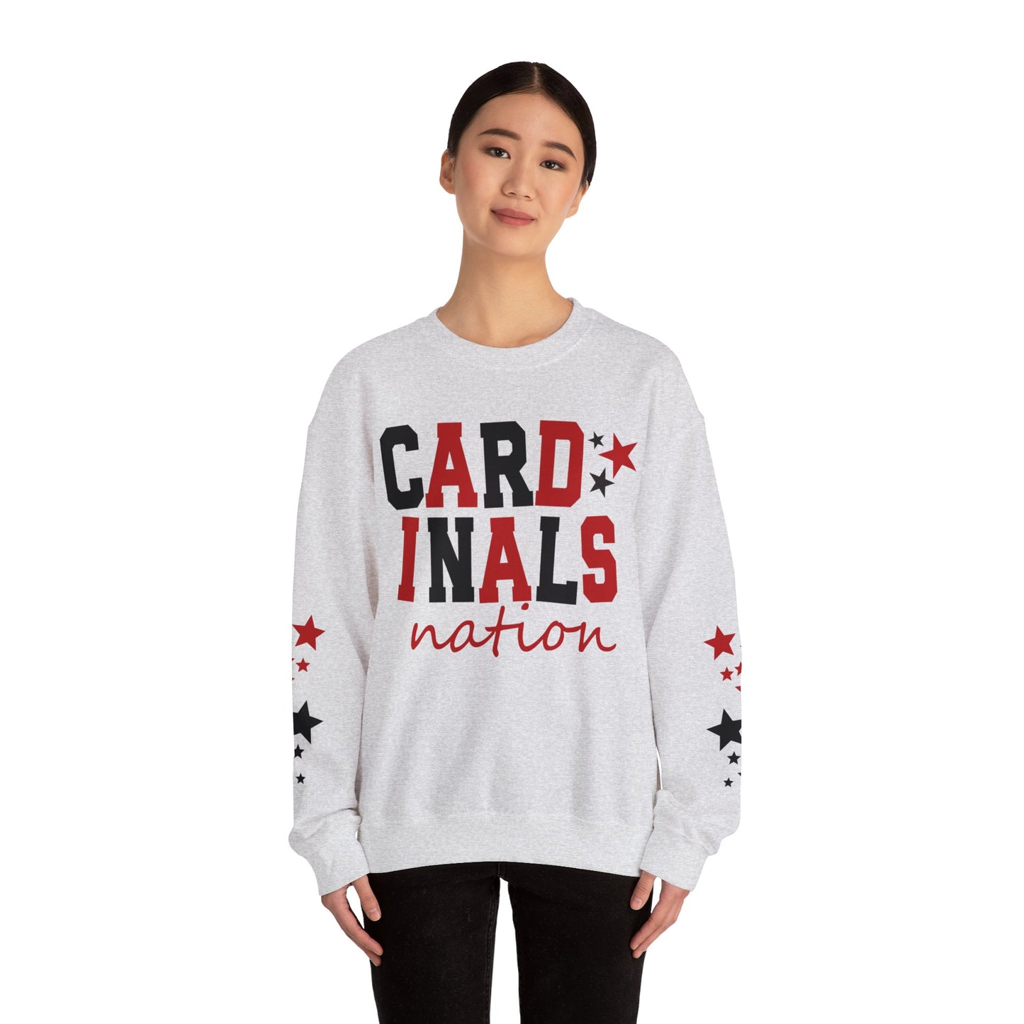 Cardinals Nation with Star Sleeves - Unisex Heavy Blend™ Crewneck Sweatshirt
