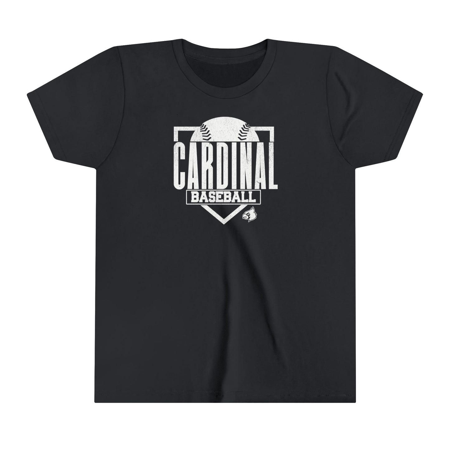 Vintage Cardinal Baseball Plate - Bella + Canvas Youth Tee