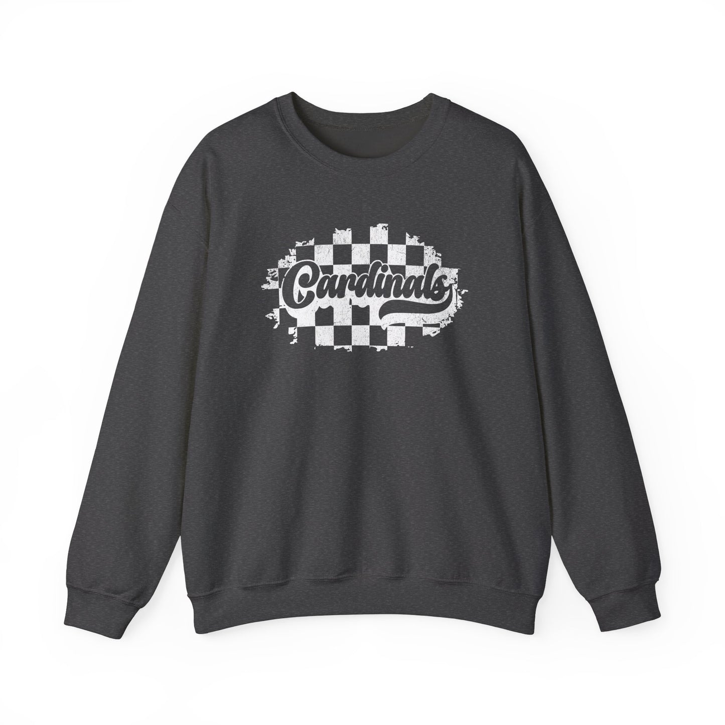 Vintage Cardinals Checked - Unisex Heavy Blend™ Crewneck Sweatshirt