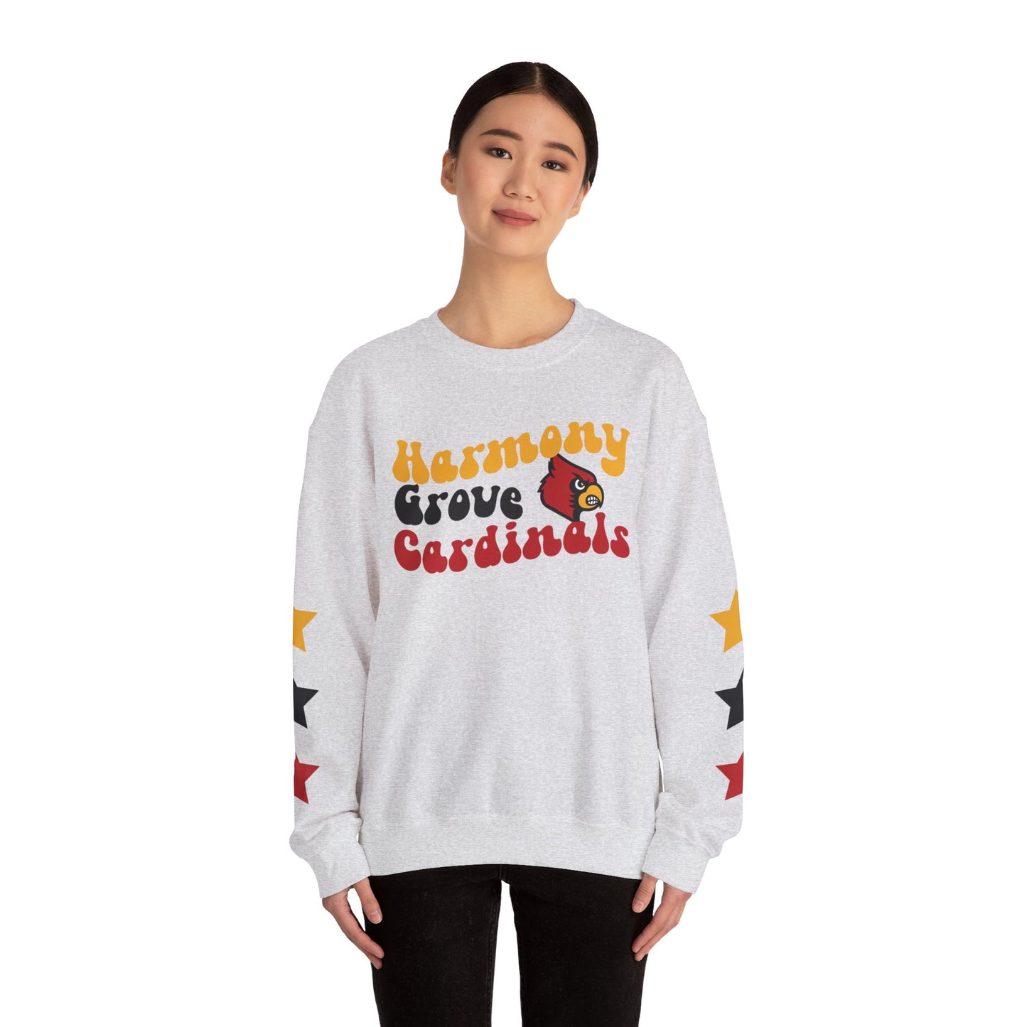 Harmony Grove Cardinals Star Sleeves - Unisex Heavy Blend™ Crewneck Sweatshirt