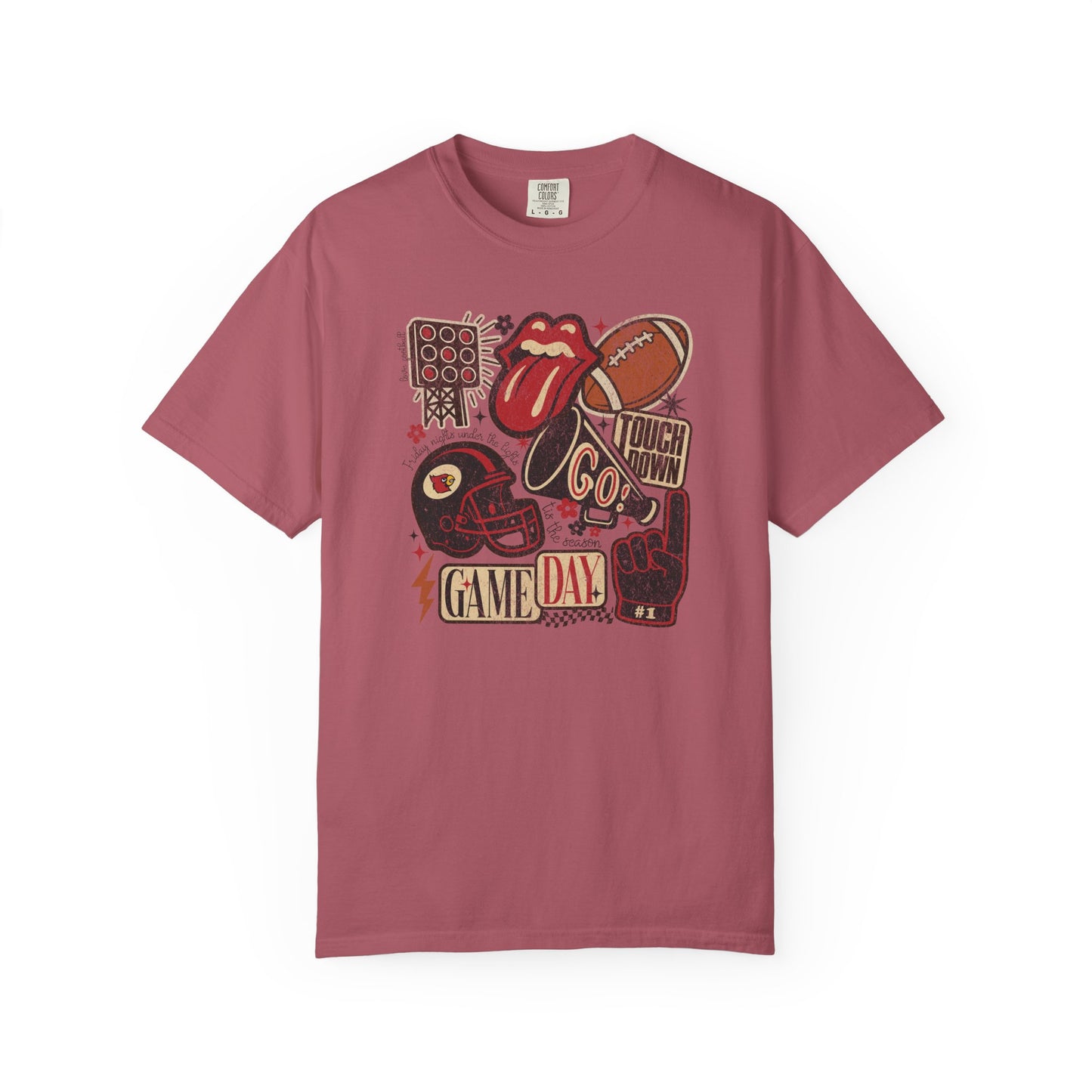 Cardinal Football Collage - Comfort Colors T Shirt