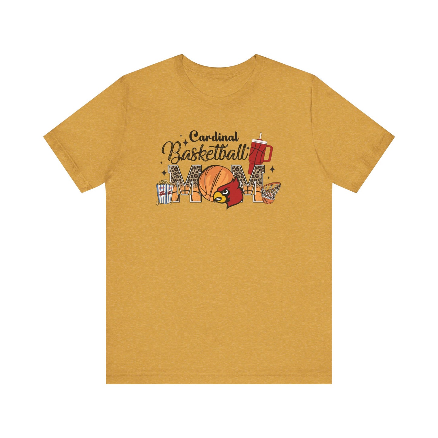 Cardinal Basketball Mom - Bella + Canvas Short Sleeve Tee