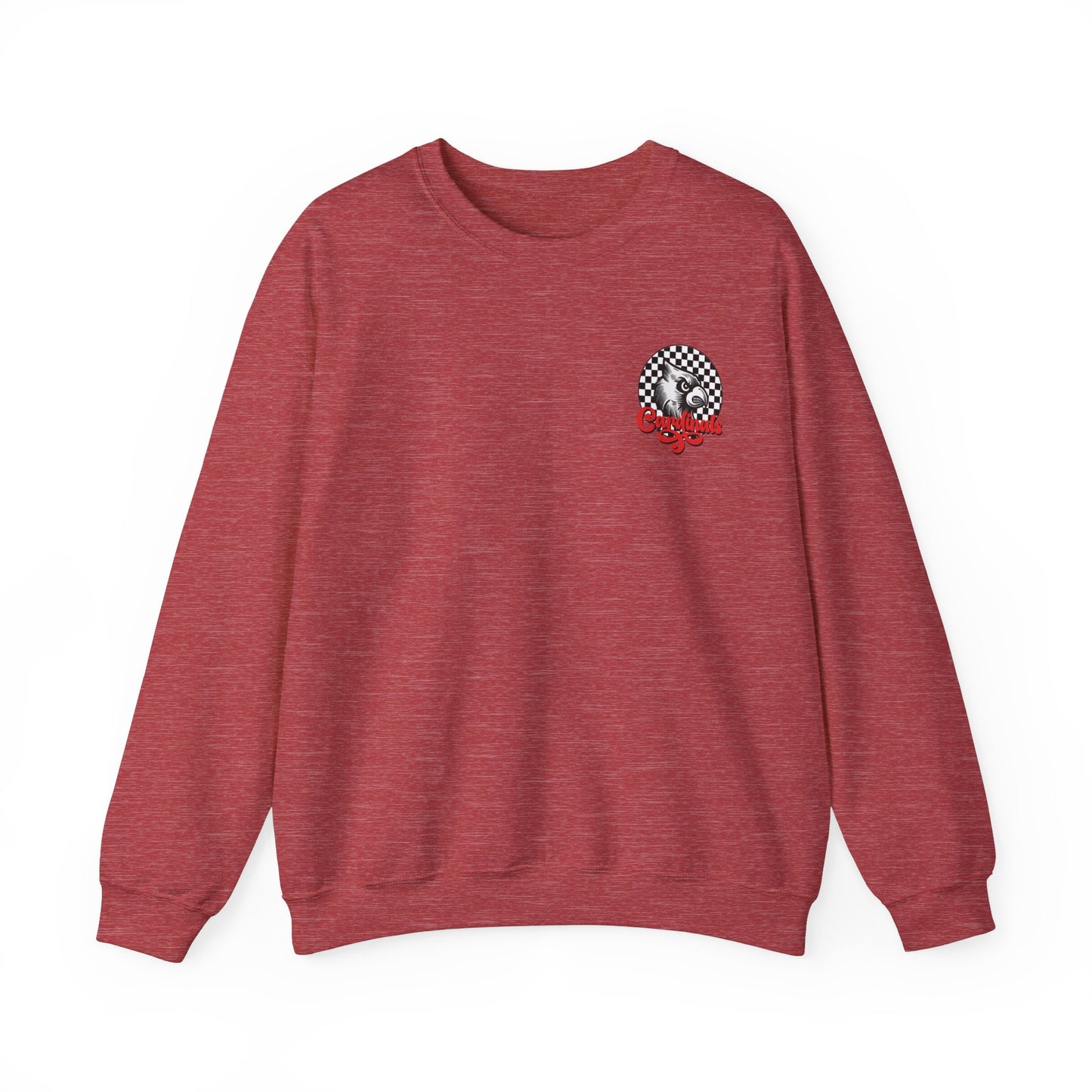 Black and White Check Cardinal Script - Unisex Heavy Blend™ Crewneck Sweatshirt