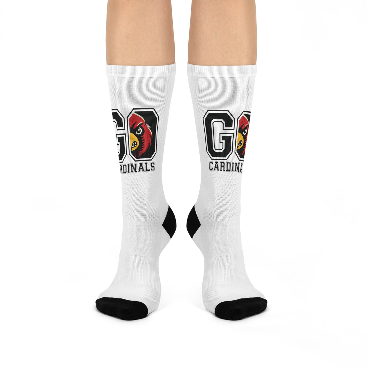 Go Cardinals - White Cushioned Crew Socks