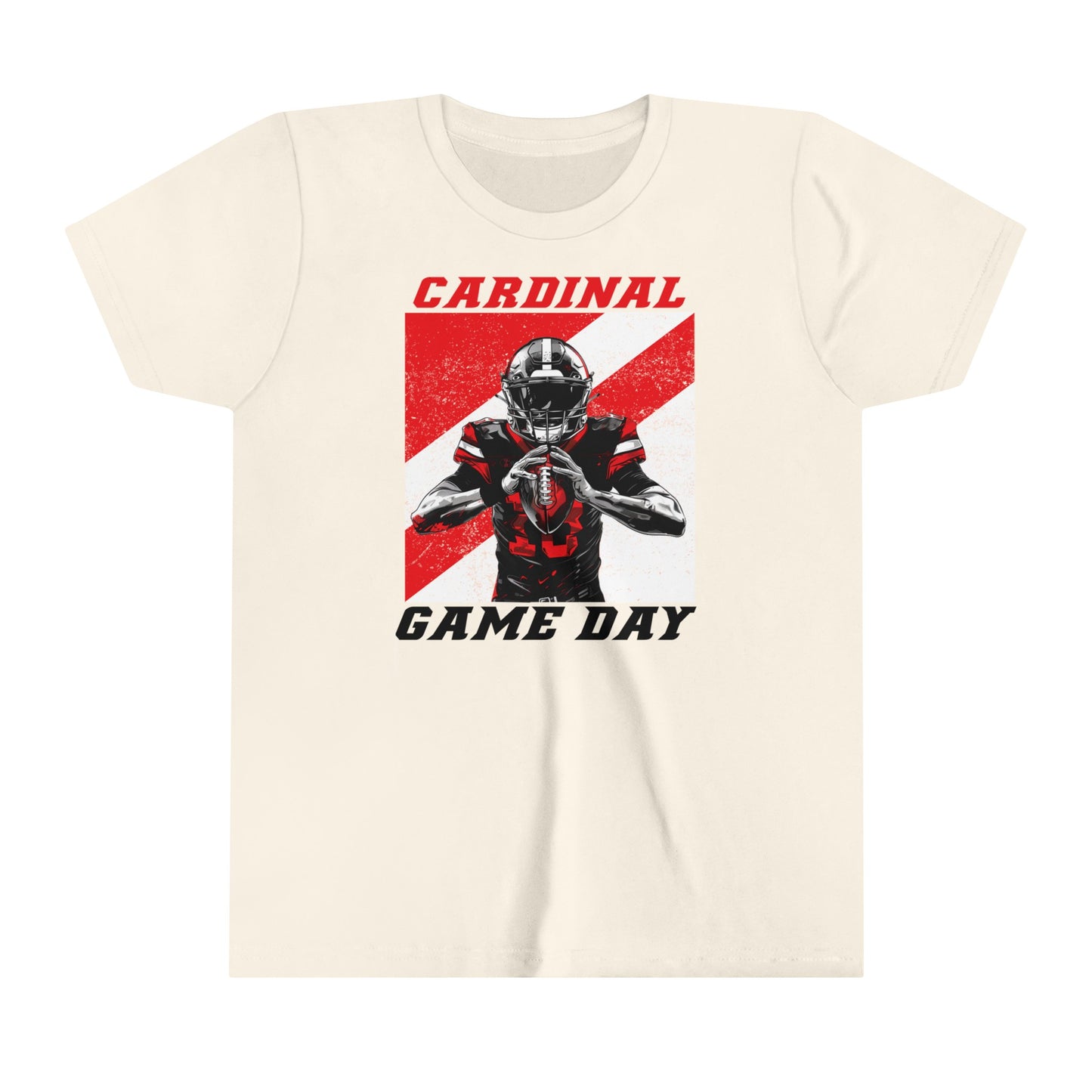 Cardinal Game Day Football - Bella + Canvas Youth Tee
