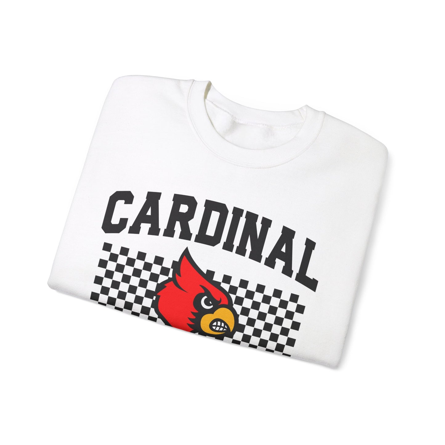 Cardinal Pride Black and White Checkerboard - Unisex Heavy Blend™ Crewneck Sweatshirt