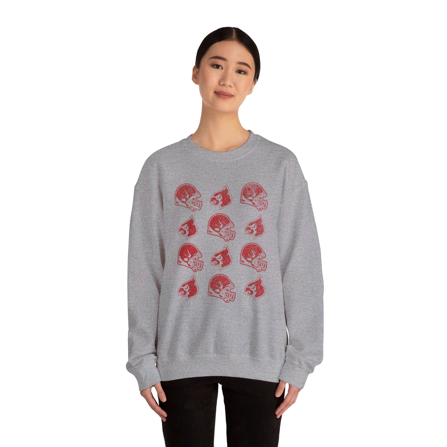 Vintage Helmets and Cardinals - Unisex Heavy Blend™ Crewneck Sweatshirt