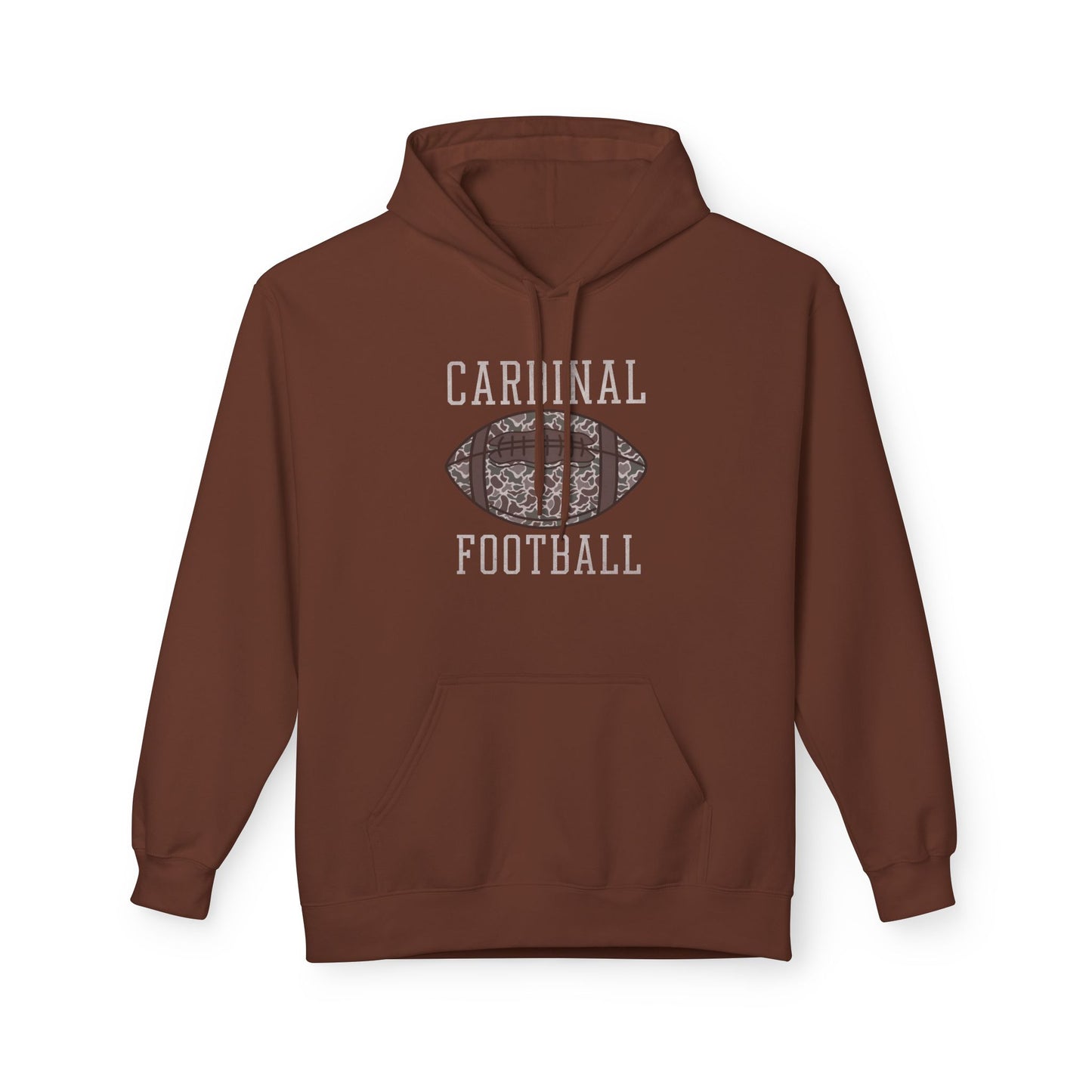 Old School Camo Cardinal Football - Midweight Softstyle Fleece Hoodie