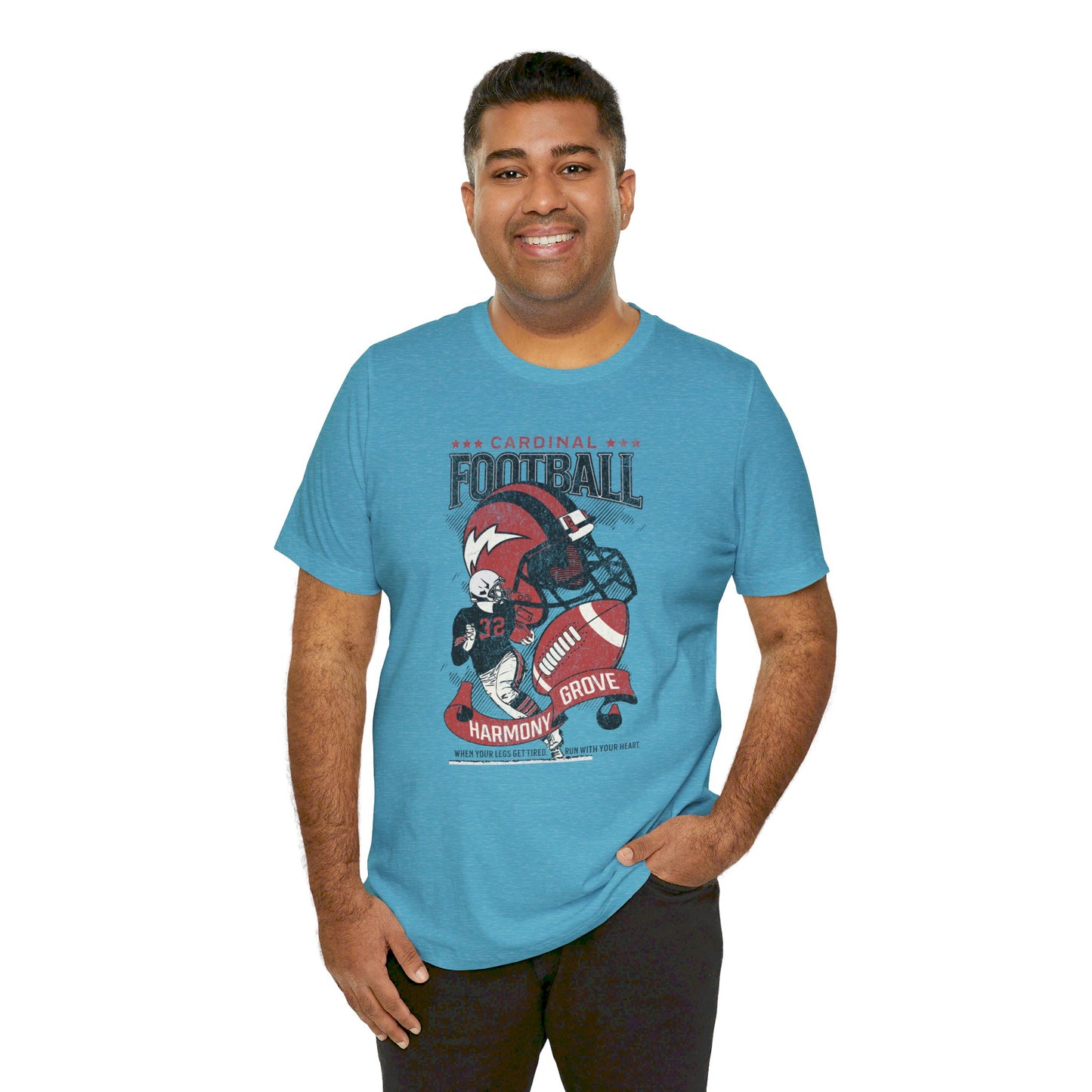 Vintage Cardinal Football - Bella + Canvas Short Sleeve Tee