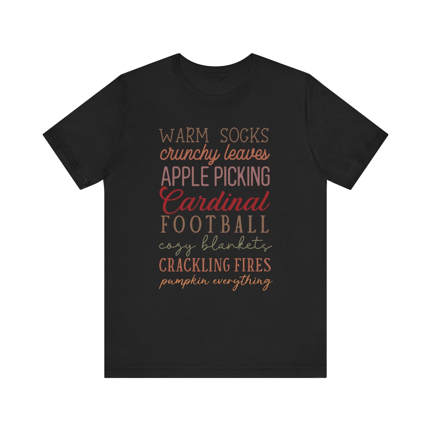 Fall Sayings Cardinal Football - Bella + Canvas Short Sleeve Tee