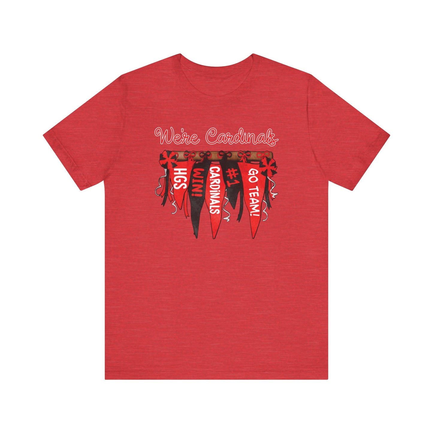 Cardinals Pennant Banner - Bella + Canvas Short Sleeve Tee