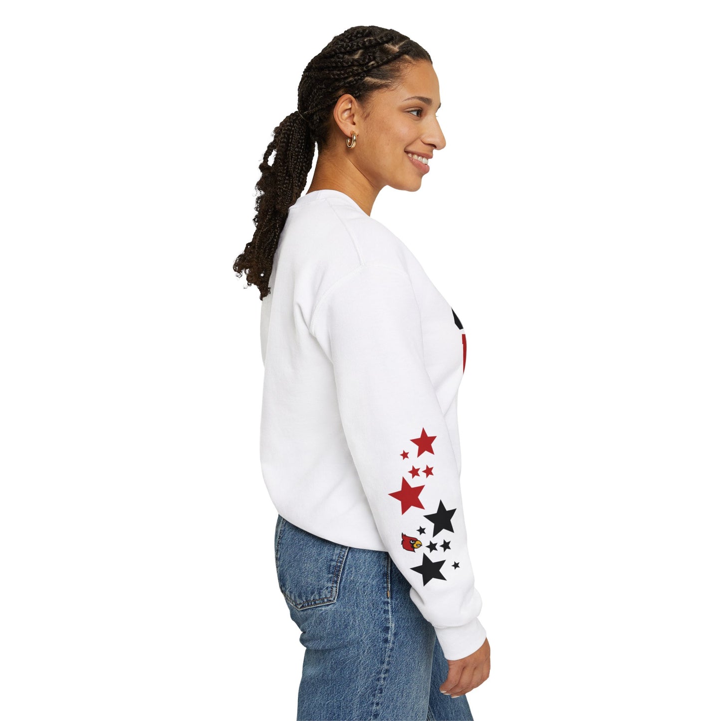 Cardinals Nation with Star Sleeves - Unisex Heavy Blend™ Crewneck Sweatshirt
