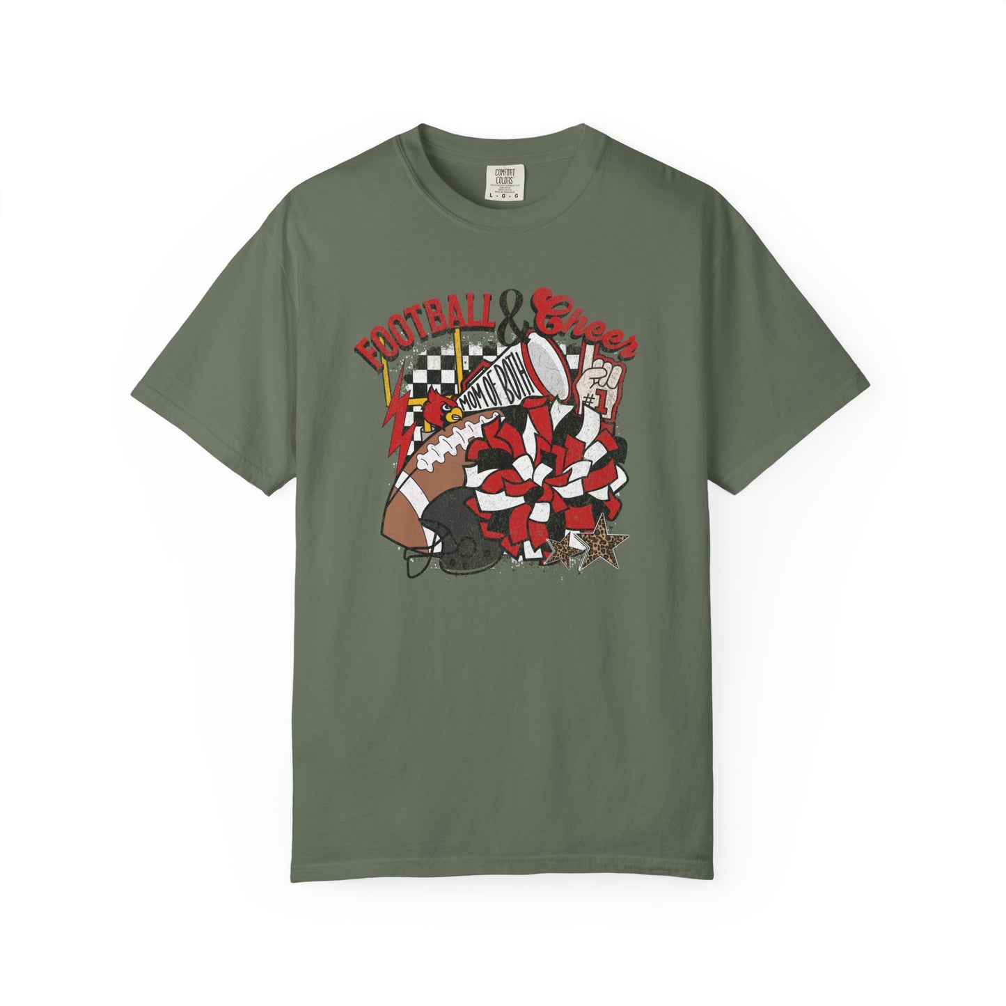 Cheer and Football Mom of Both - Comfort Colors T Shirt