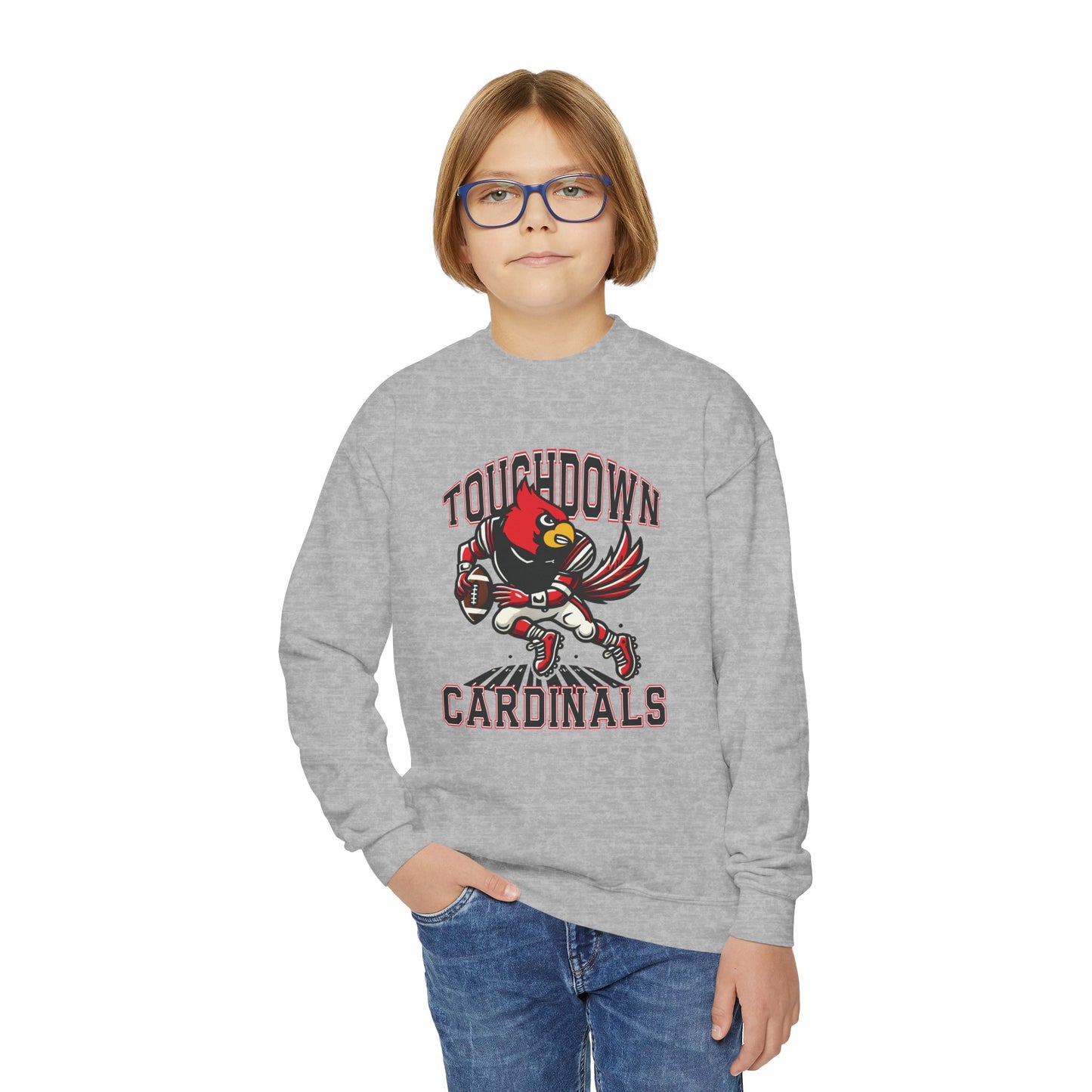 Touchdown Cardinals - Youth Crew Sweatshirt