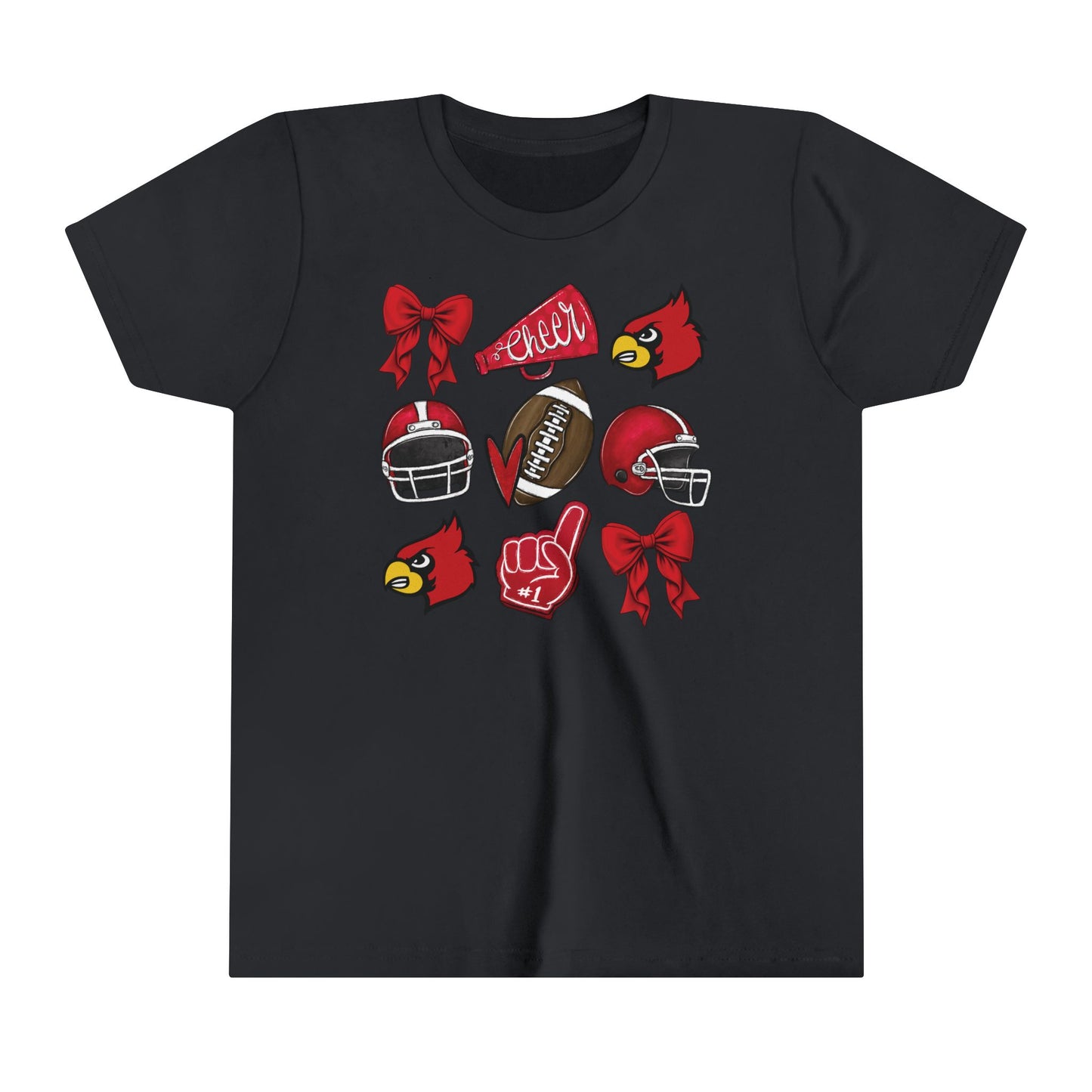 Football and Cheer Coquette - Bella + Canvas Youth Tee