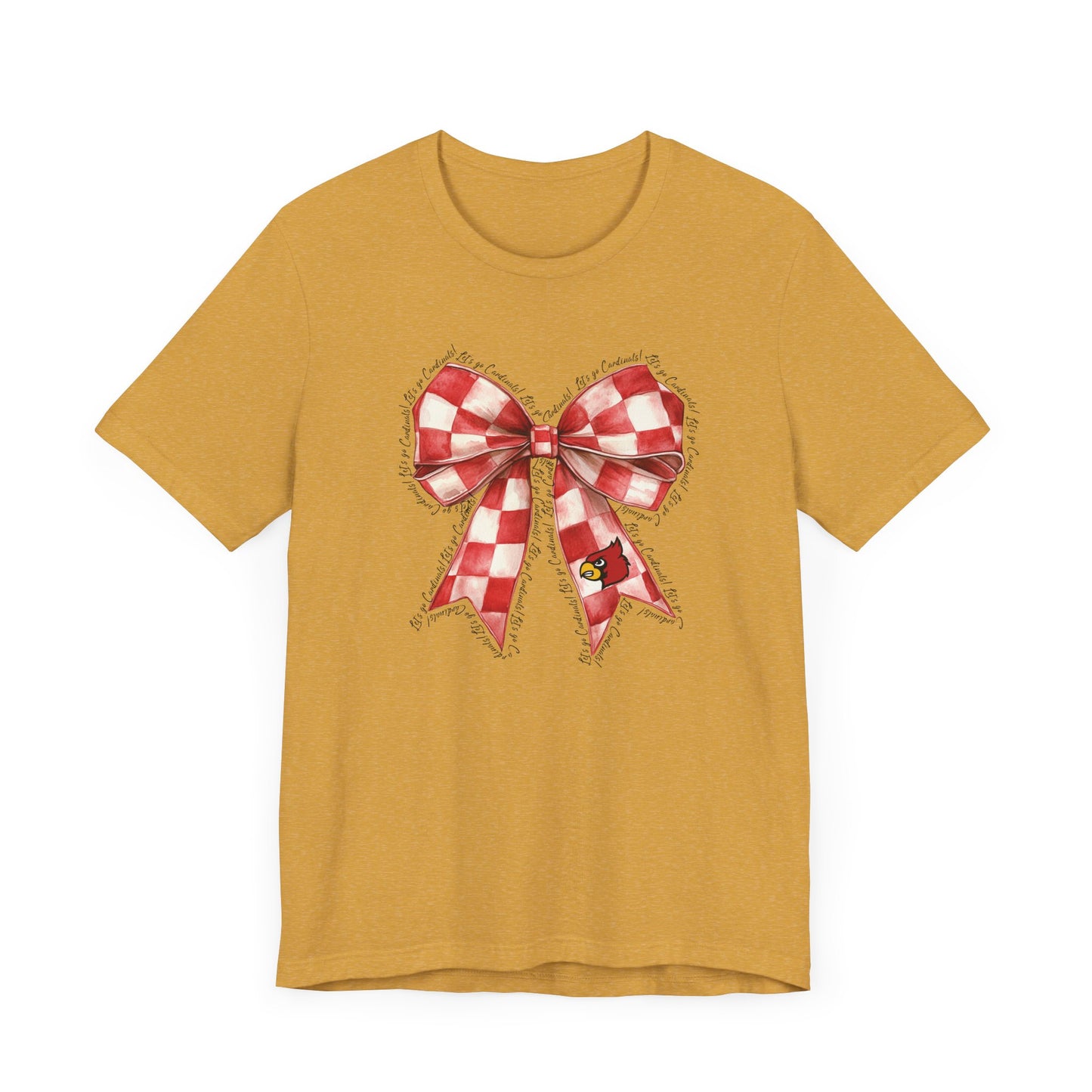 Let's go Cardinals Coquette Bow - Bella + Canvas Short Sleeve Tee
