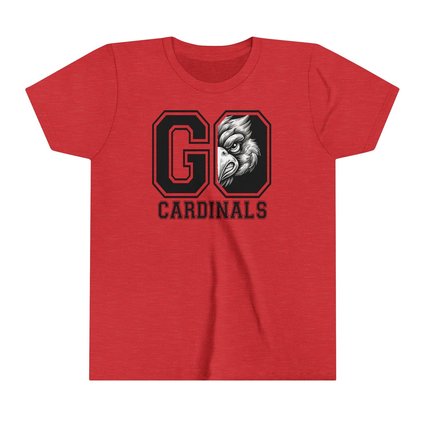 Go Cardinals Black and White - Bella + Canvas Youth Tee