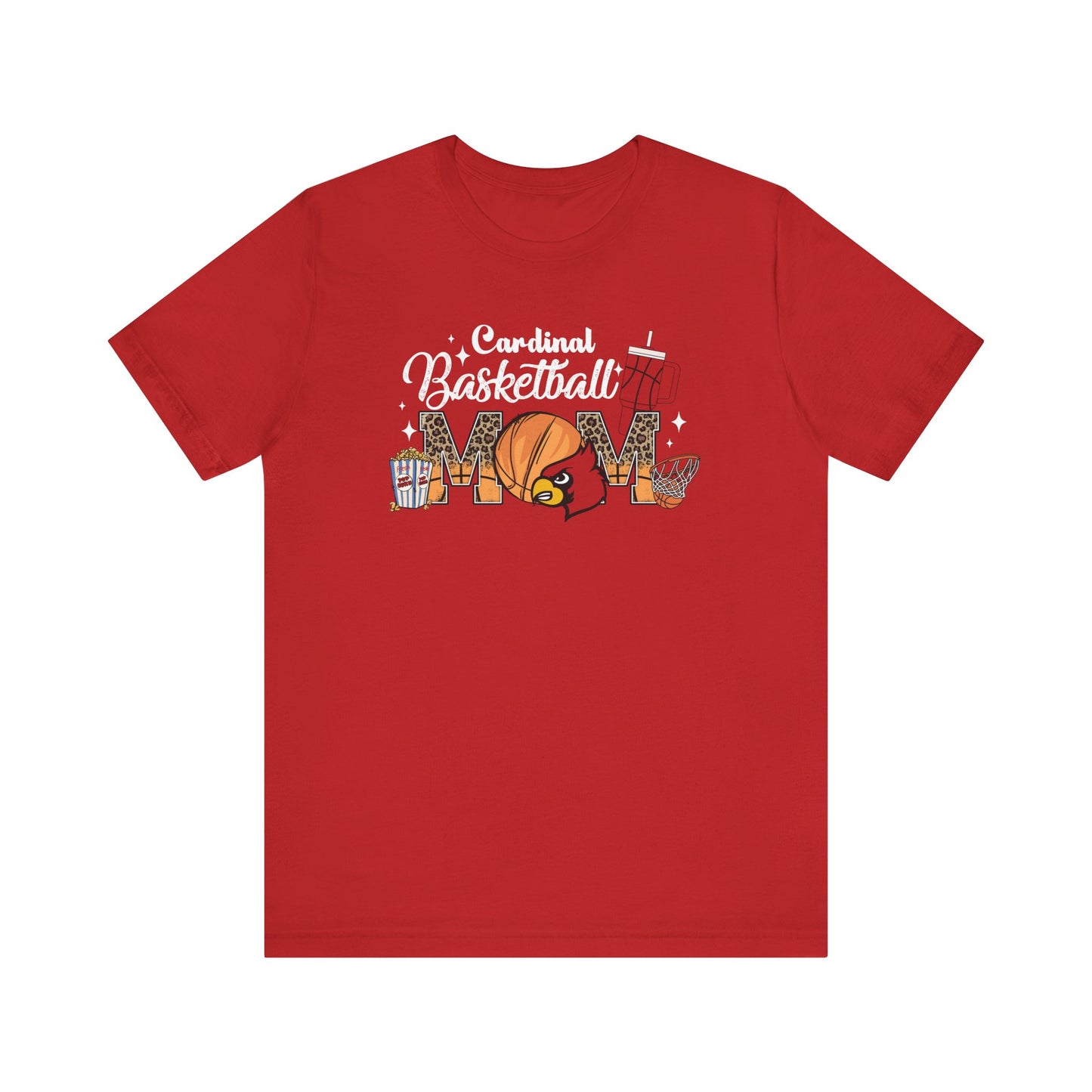 Cardinal Basketball Mom - Bella + Canvas Short Sleeve Tee