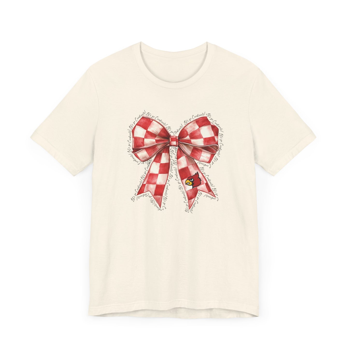 Let's go Cardinals Coquette Bow - Bella + Canvas Short Sleeve Tee