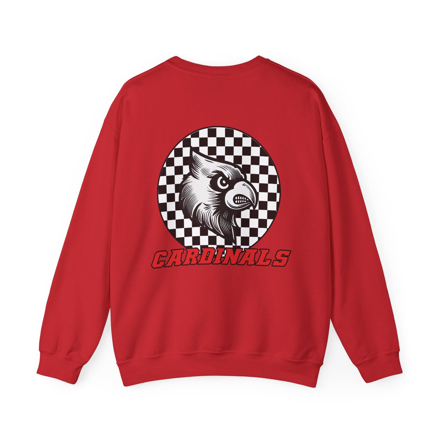 Black and White Checkered Cardinal - of Unisex Heavy Blend™ Crewneck Sweatshirt