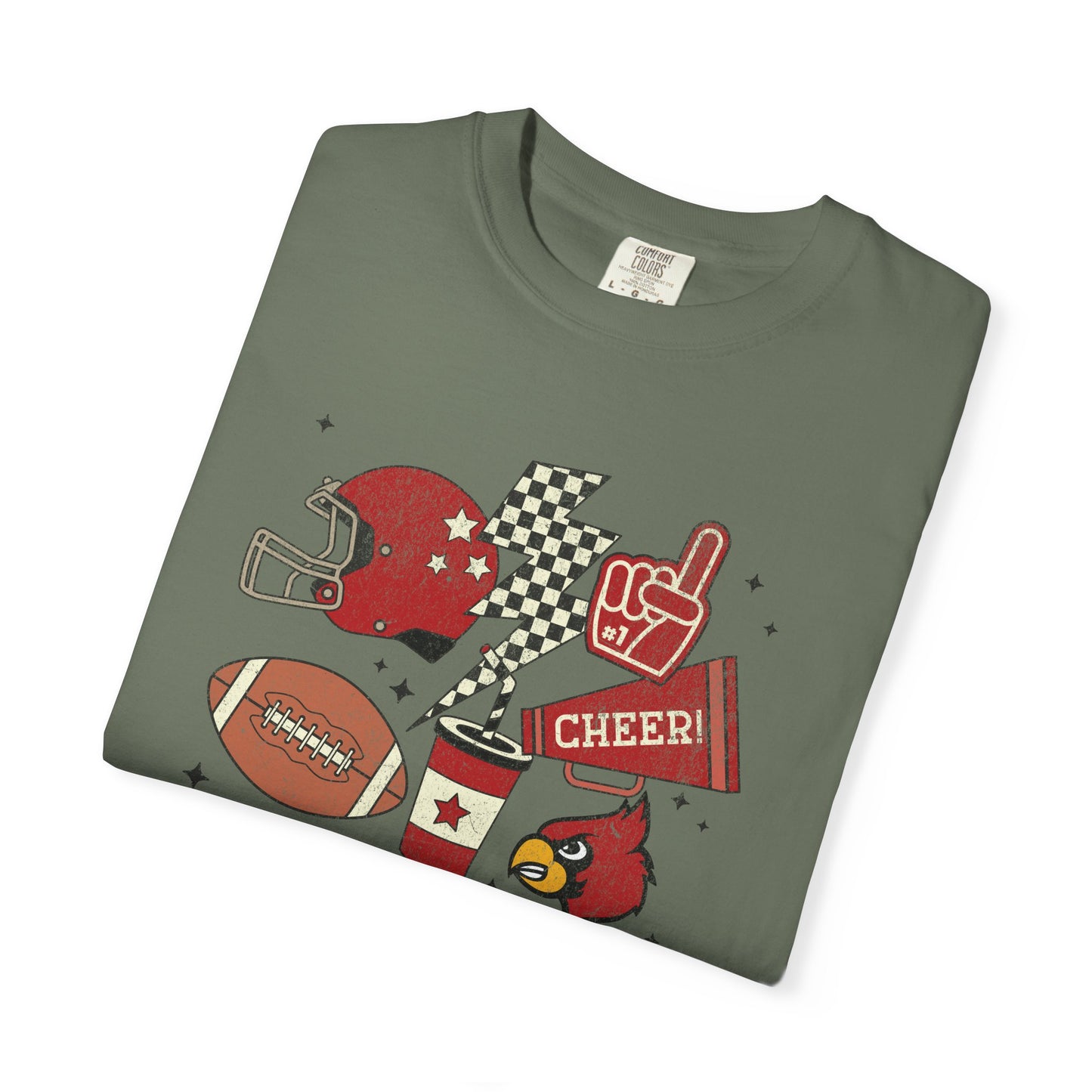 Cardinal Tis the Season Football - Comfort Colors T Shirt