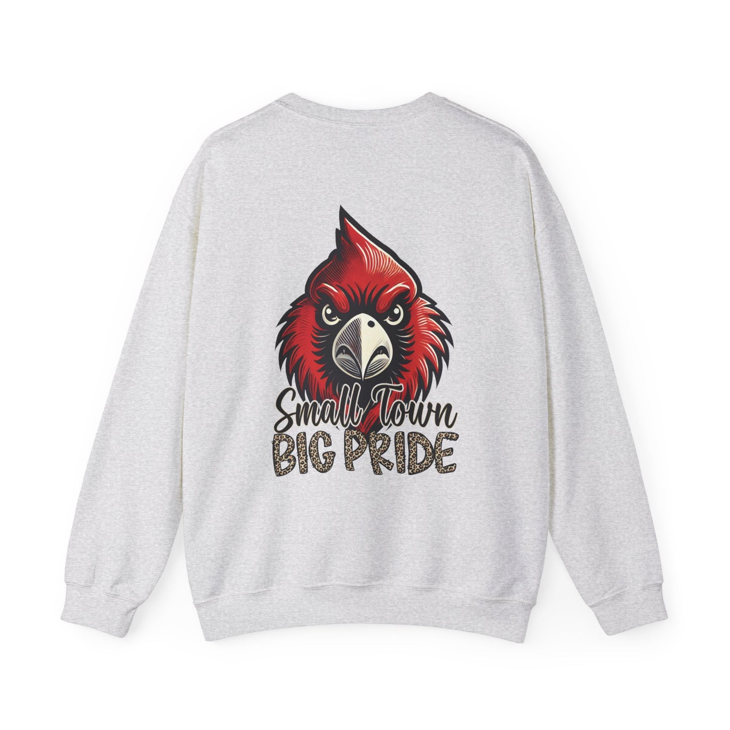 Cardinal Small Town Big Pride Back Design - Unisex Heavy Blend™ Crewneck Sweatshirt
