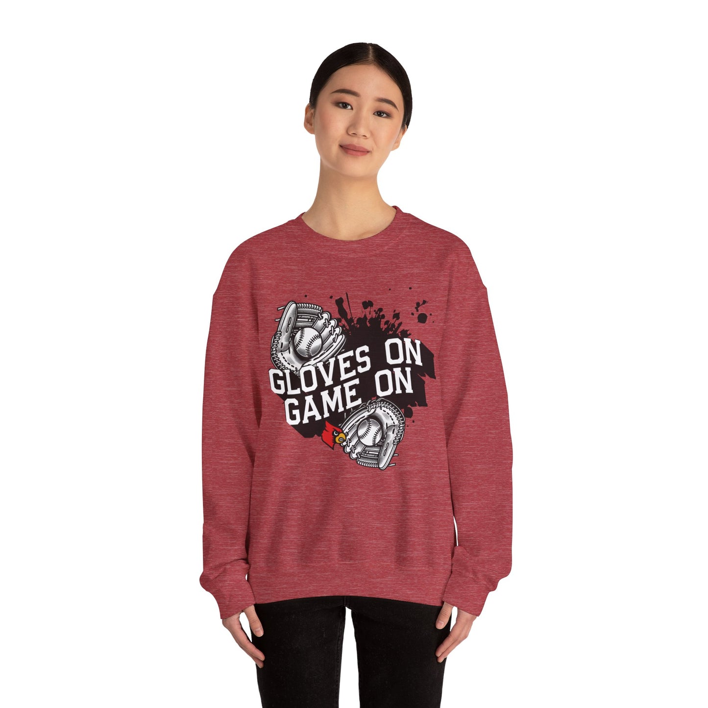 Gloves on Game On Softball and Baseball - Unisex Heavy Blend™ Crewneck Sweatshirt
