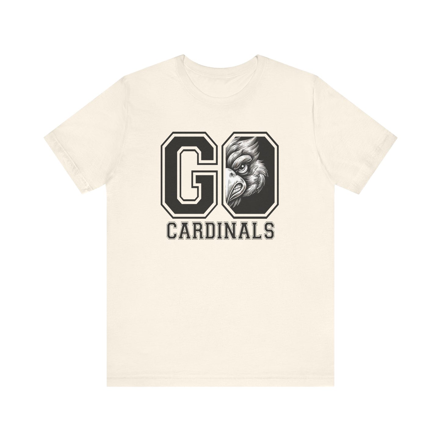 Go Cardinals Black and White - Bella + Canvas Short Sleeve Tee