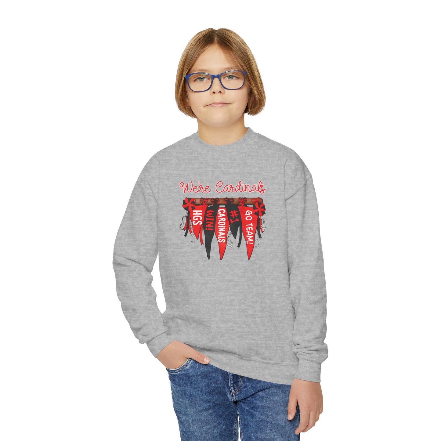 Cardinals Pennant Banner - Youth Crew Sweatshirt