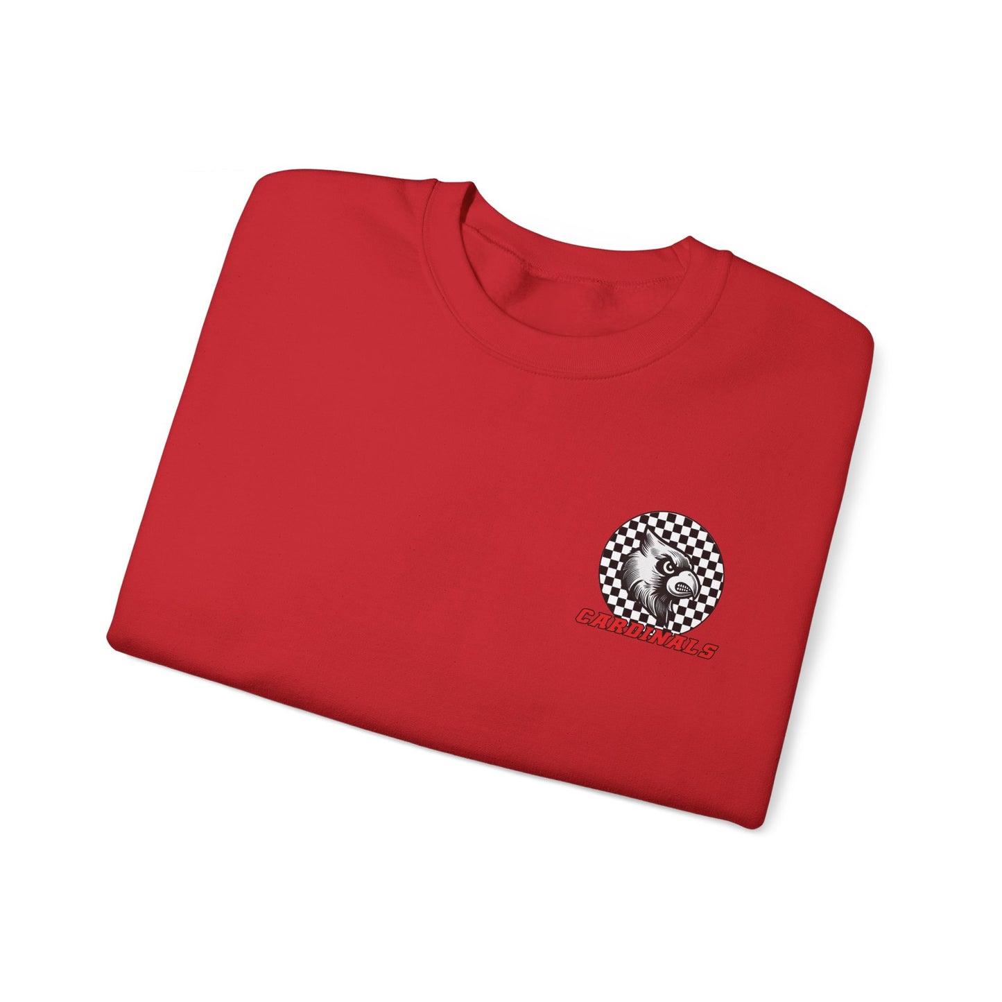 Black and White Checkered Cardinal - of Unisex Heavy Blend™ Crewneck Sweatshirt