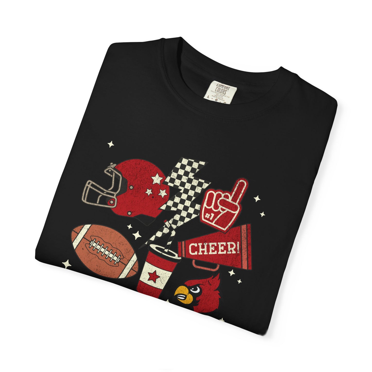 Cardinal Tis the Season Football - Comfort Colors T Shirt